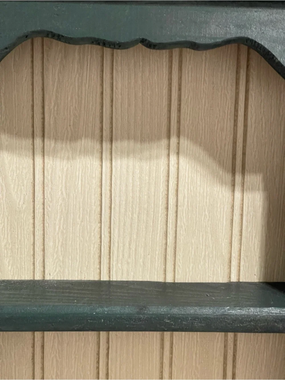 Decorative Wall Shelf with Red Apple Accents - Green